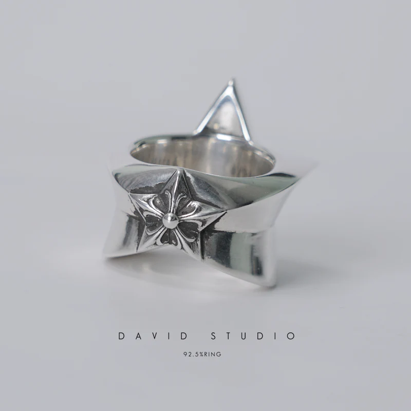 Chrome Hearts Cross Ring - Gothic 925 Sterling Silver Jewelry | David Studio