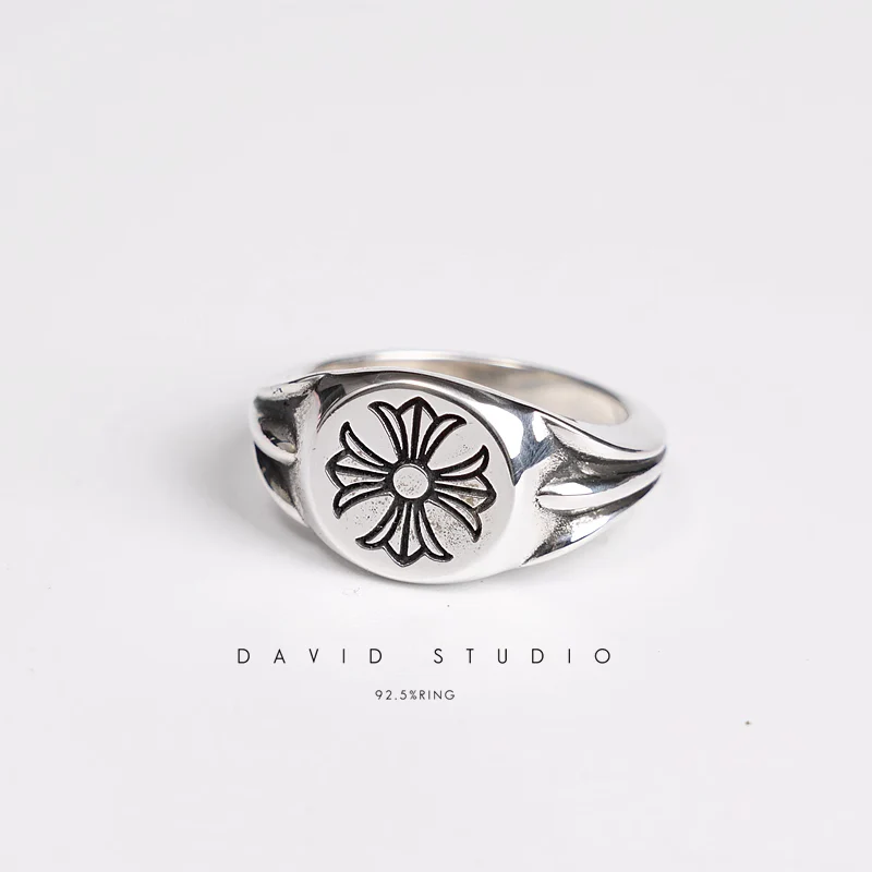 Chrome Hearts Cross Ring - Gothic 925 Sterling Silver Jewelry | David Studio