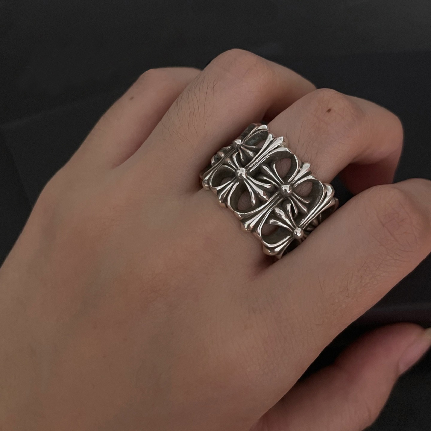 Chrome Hearts Cross Ring - Gothic 925 Sterling Silver Jewelry | David Studio