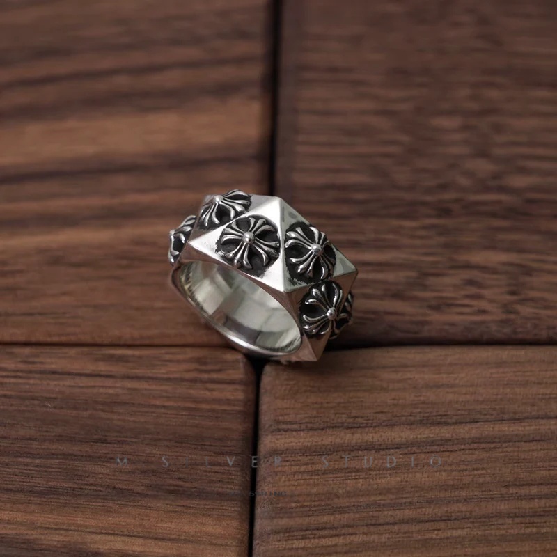 Chrome Hearts Cross Ring - Gothic 925 Sterling Silver Jewelry | David Studio