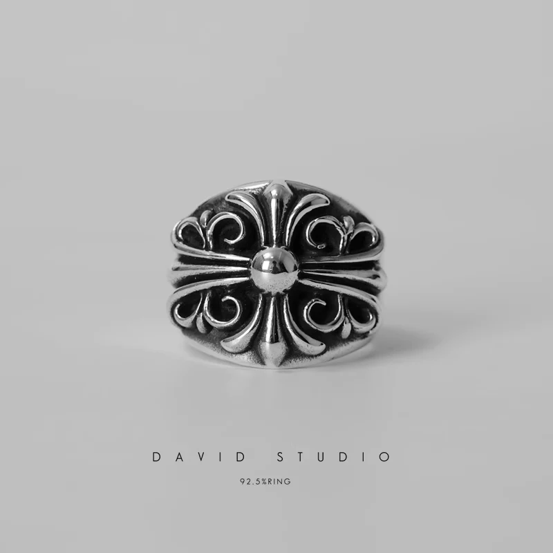Chrome Hearts Cross Ring - Gothic 925 Sterling Silver Jewelry | David Studio