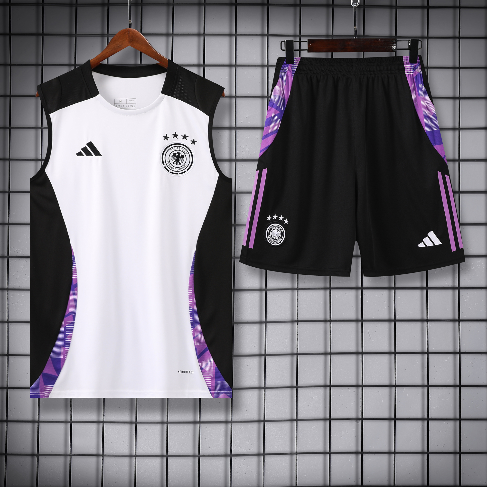 JerseysGala.com | Germany 24-25 Training Vest Suit - White -Customize Name, Number and Patch | Worldwide Shipping