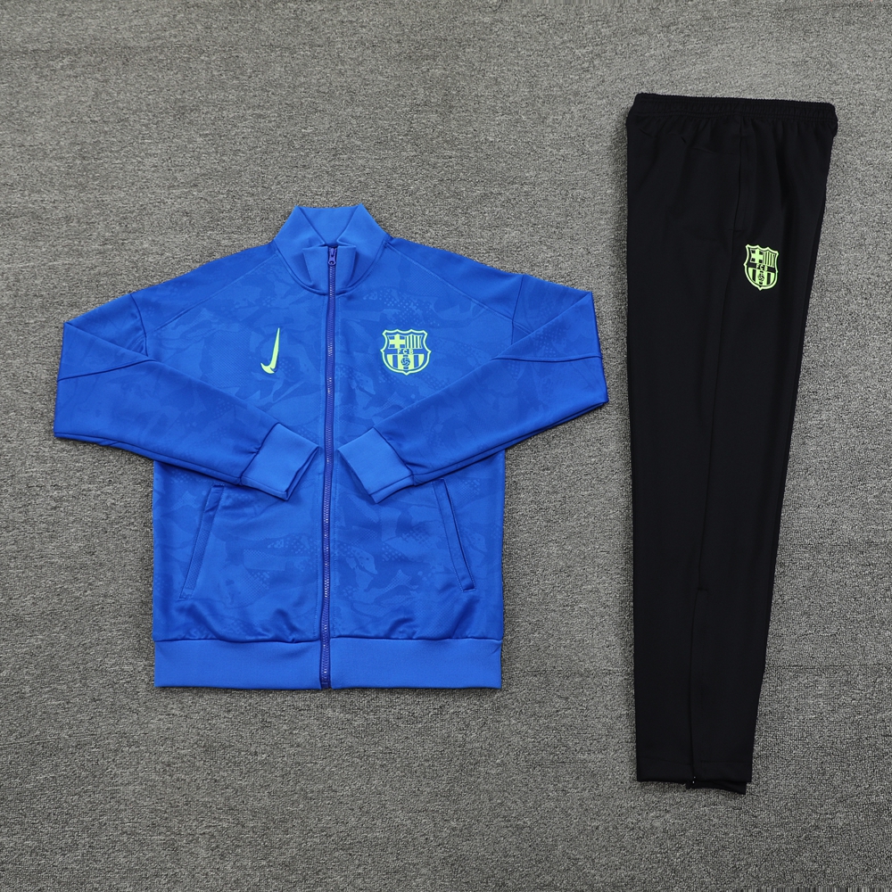 ManixJersey.com | Barcelona 24-25 Jacket Training Tracksuit - Blue Top and Black Pants -Customize Name, Number and Patch | Worldwide Shipping