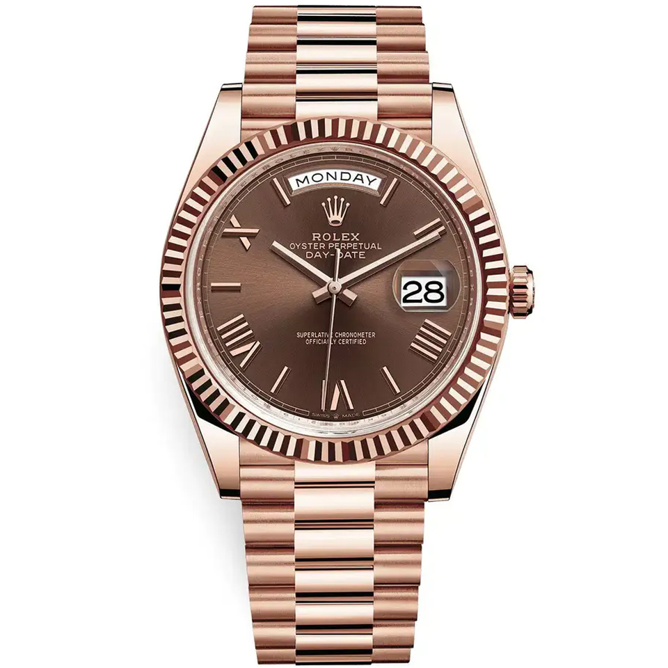 brand Rolex Day-Date 40 228235-0002 Rose gold Brown 40mm luxury watch for sale – NeveReL