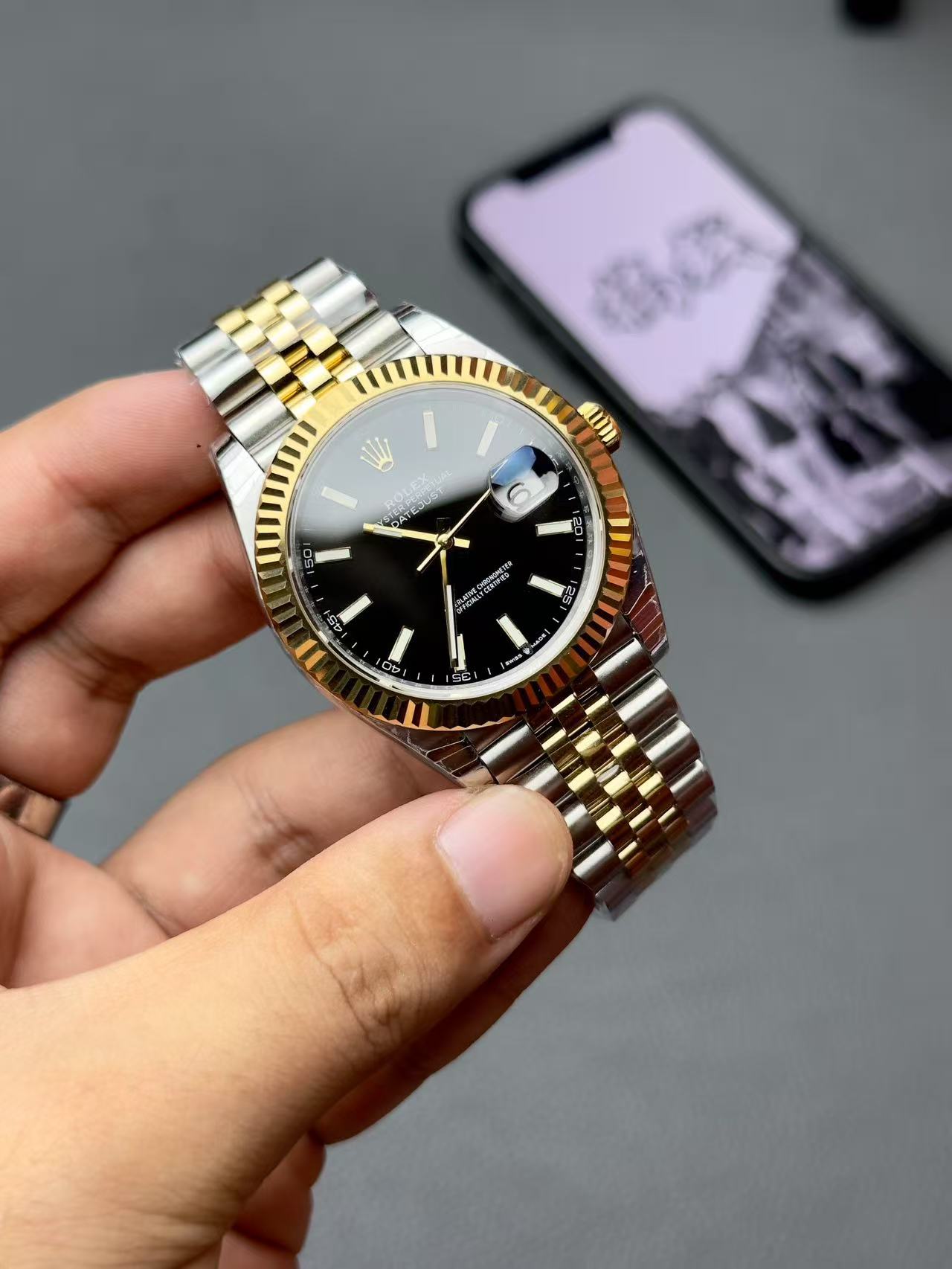 brand Rolex Datejust 41mm Black Dial Yellow Gold 126333-0014 luxury watch for sale – NeveReL