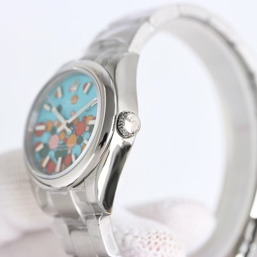 brand Rolex Oyster Perpetual 41 Turquoise Celebration-Motif Index Dial 124300 luxury watch for sale – NeveReL