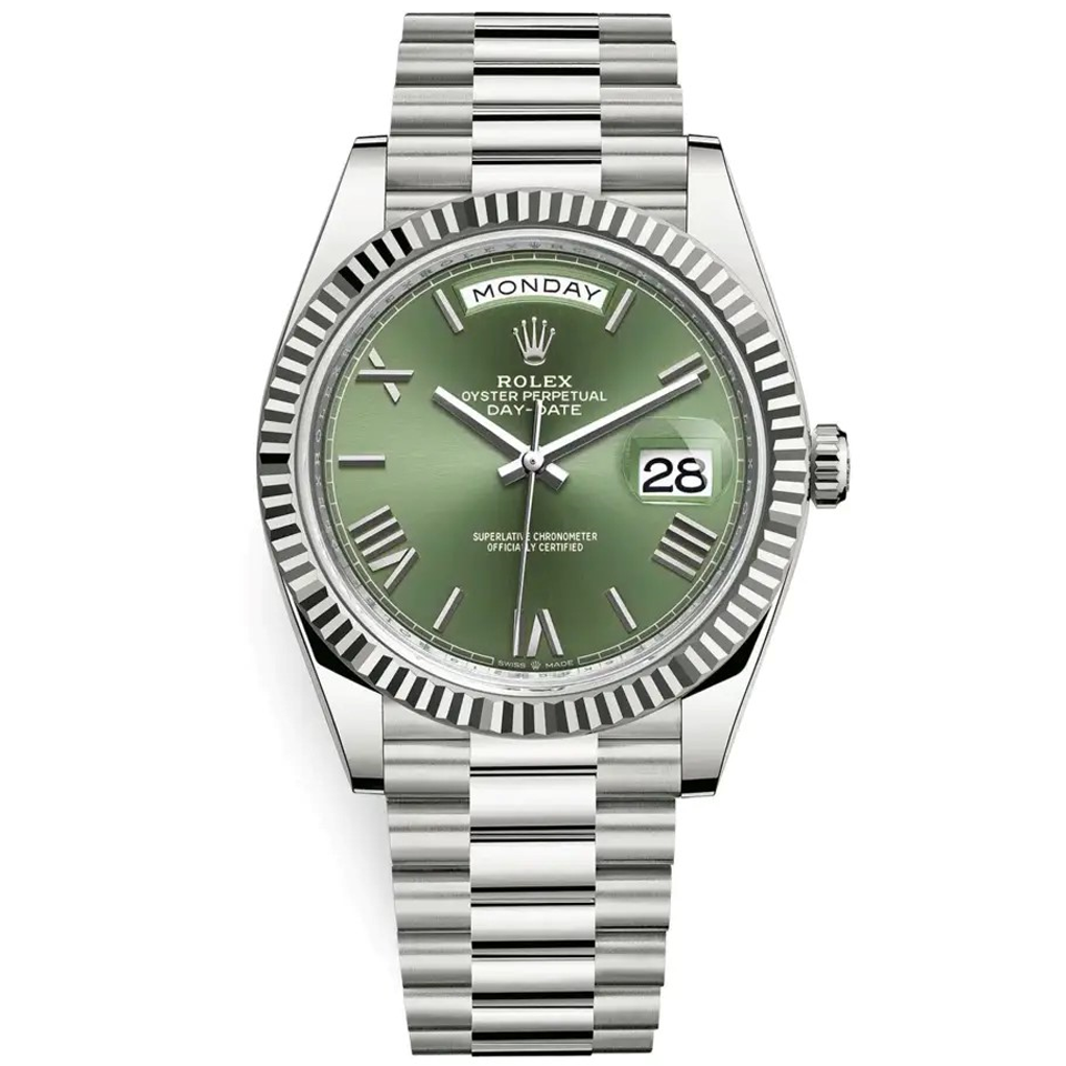brand Rolex Day-Date 228239-0033 Olive Green Roman 40mm luxury watch for sale – NeveReL