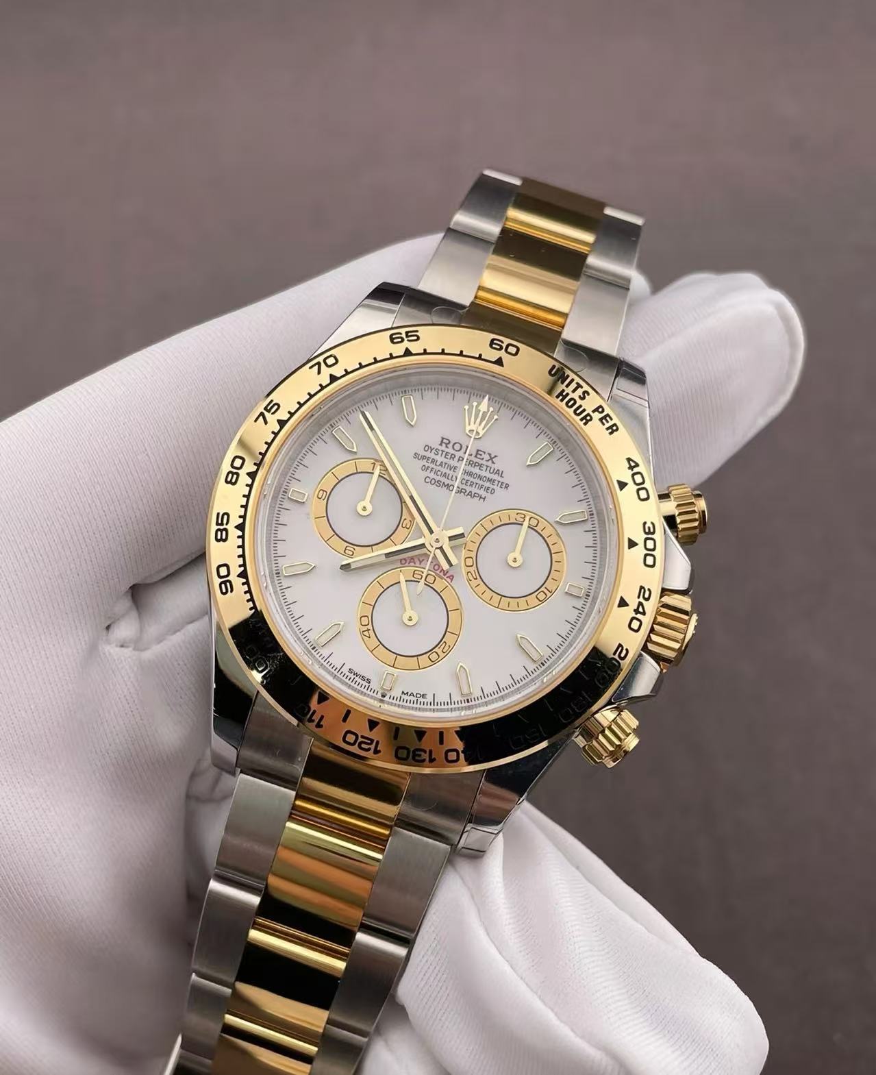 brand Rolex Daytona Steel & Gold White Dial 116503-0001 luxury watch for sale – NeveReL