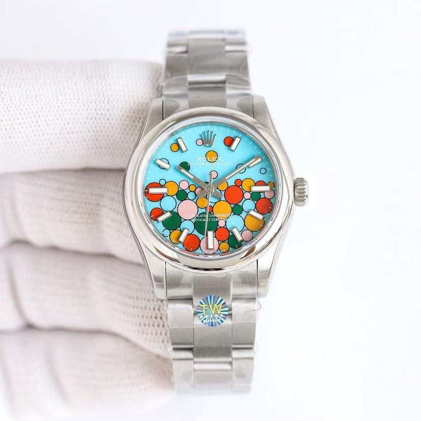 brand Rolex Oyster Perpetual 41 Turquoise Celebration-Motif Index Dial 124300 luxury watch for sale – NeveReL