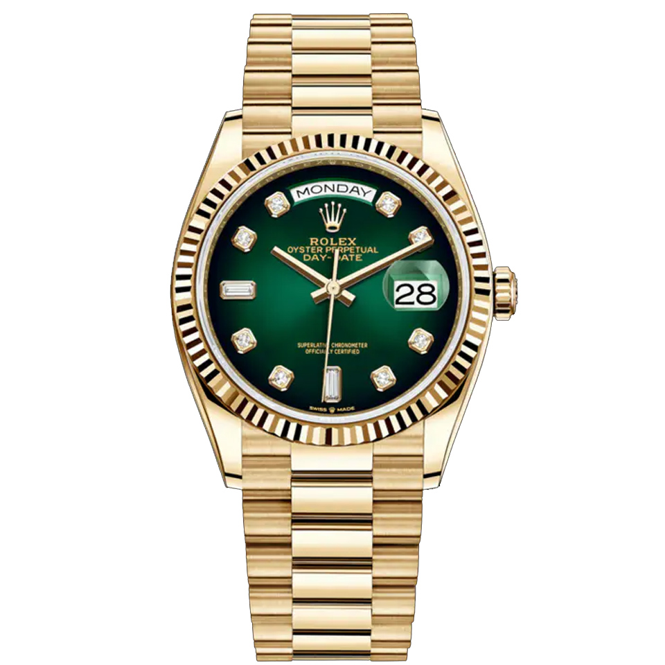 brand Rolex- Day-Date Green 128238-0069 36mm luxury watch for sale – NeveReL