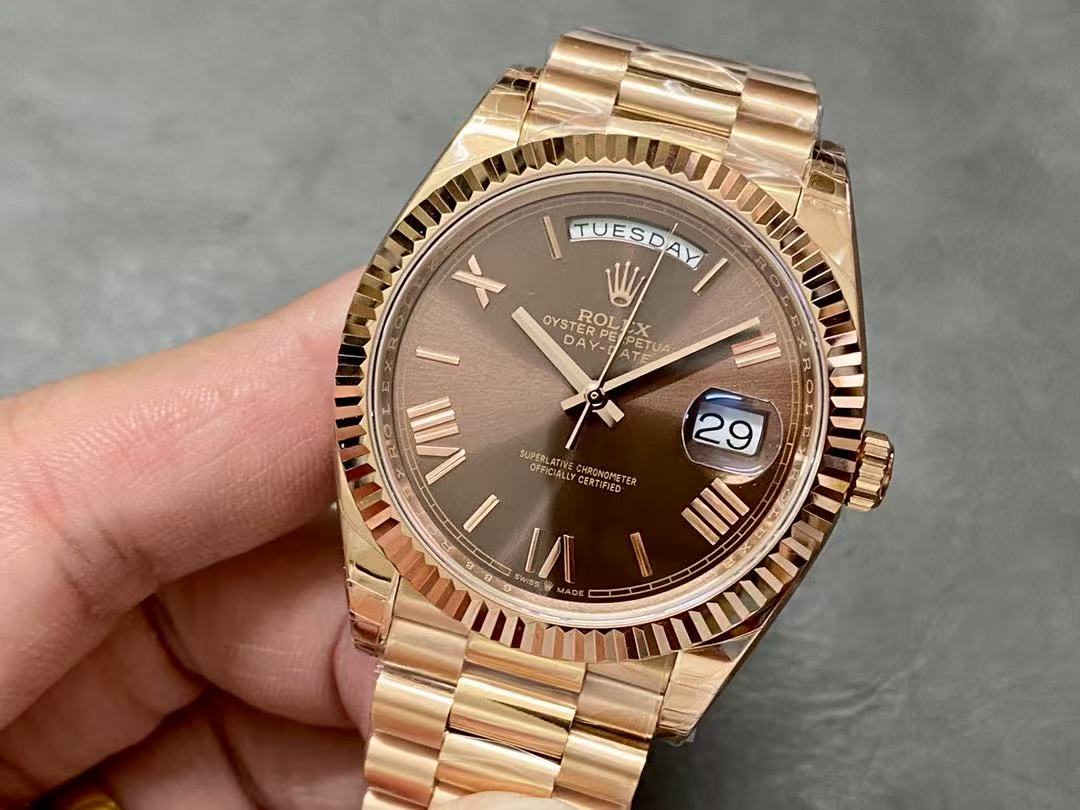 brand Rolex Day-Date 40 228235-0002 Rose gold Brown 40mm luxury watch for sale – NeveReL