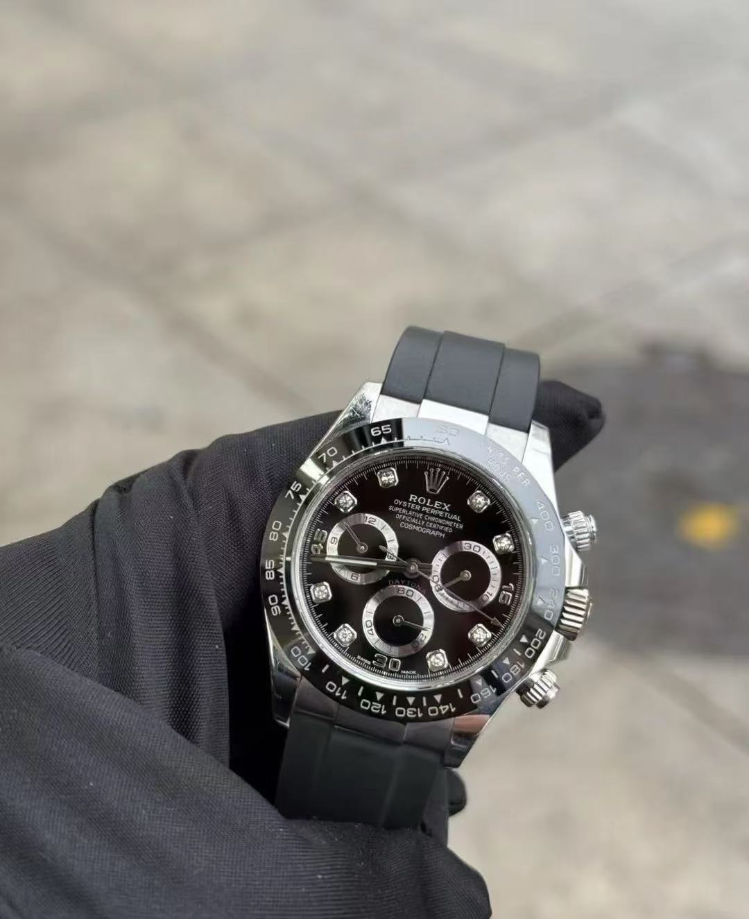 brand Rolex Daytona White Gold Black Dial Oysterflex Strap 116519LN-0025 luxury watch for sale – NeveReL