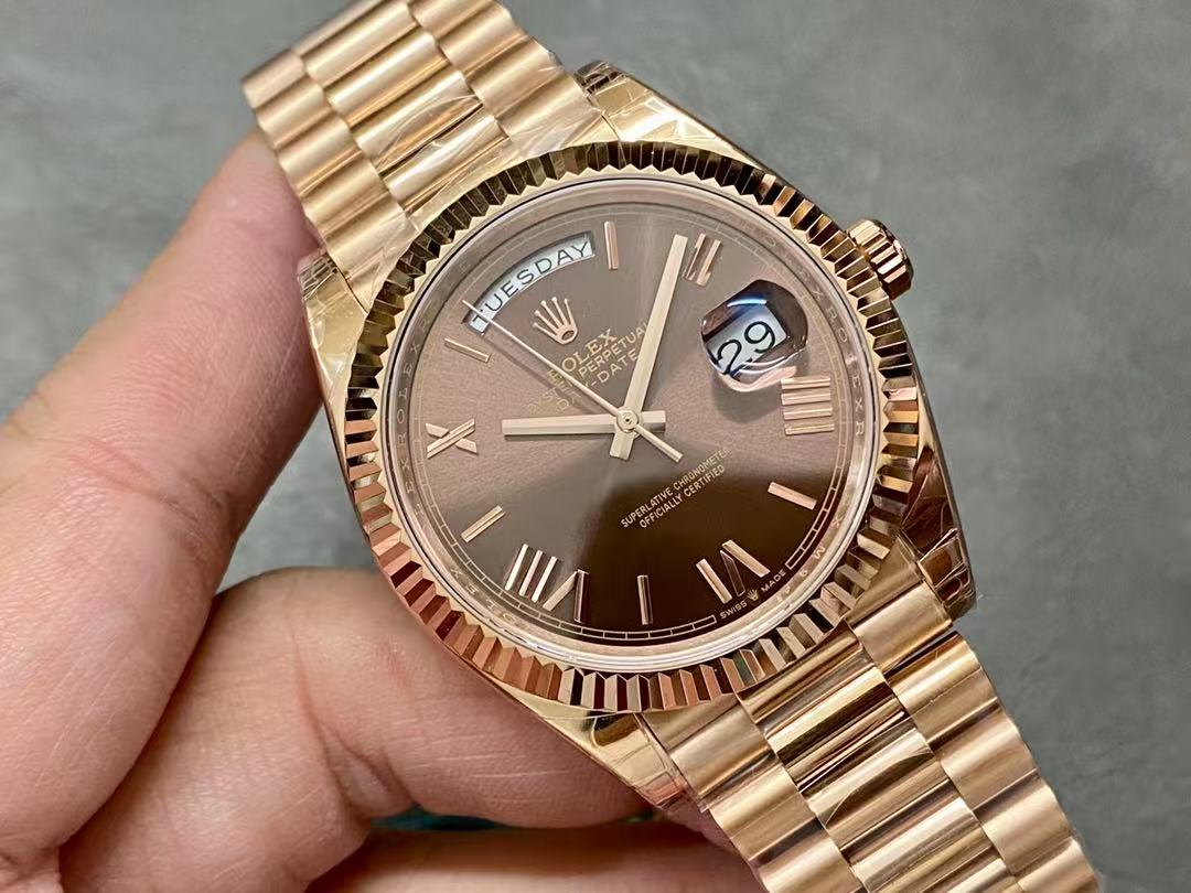 brand Rolex Day-Date 40 228235-0002 Rose gold Brown 40mm luxury watch for sale – NeveReL