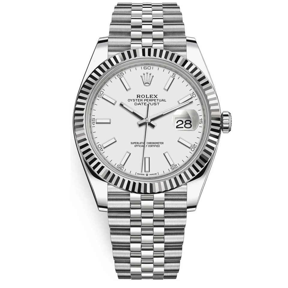brand Rolex Datejust 41 Oyster 41 mm Oystersteel and white gold 126334 luxury watch for sale – NeveReL