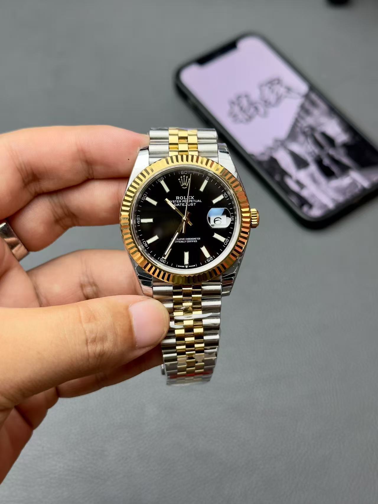 brand Rolex Datejust 41mm Black Dial Yellow Gold 126333-0014 luxury watch for sale – NeveReL