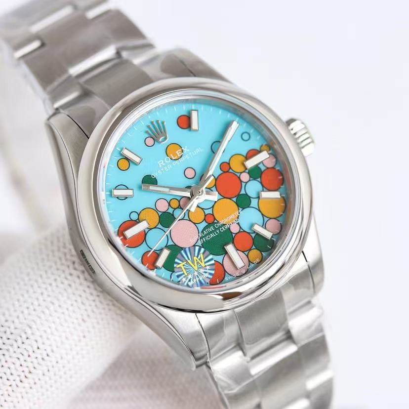 brand Rolex Oyster Perpetual 41 Turquoise Celebration-Motif Index Dial 124300 luxury watch for sale – NeveReL
