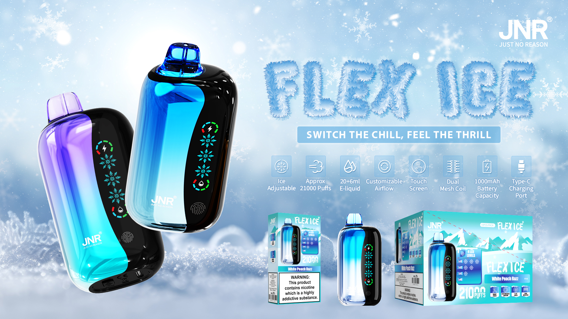 JNR Vape Disposable Vape | JNR Flex Ice Disposable Vape 21000 Puffs-JNR Vape Now