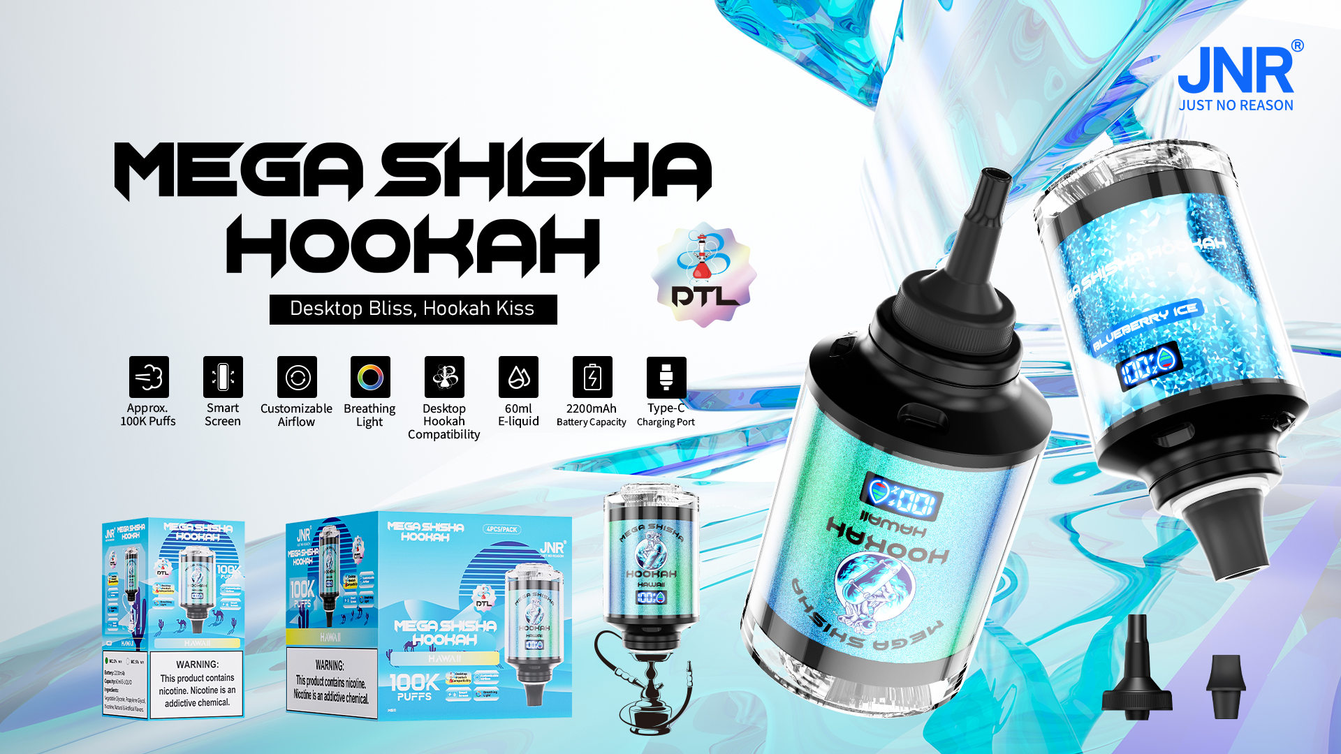 JNR Vape Disposable Vape | JNR Mega Shisha Hookah 100K Puffs Disposable Vape-JNR Vape Now