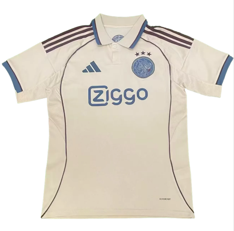 25-26 Ajax Second away soccer jersey-Fans Version: Ajax 24-25 Home Stadium Jersey - Fans Version : Adidas luxuryfootballshirts.com: https://www.luxuryfootballshirts.com/