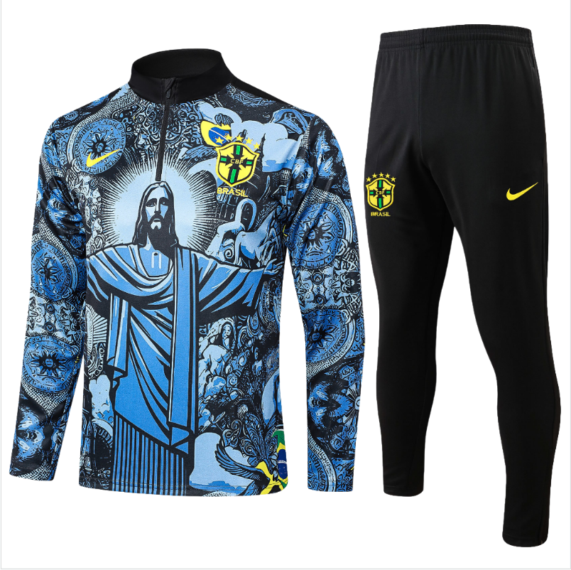 24-25 Brazil kids long-sleeved half-pull training suit kit: Ajax 24-25 Home Stadium Jersey - Fans Version : Adidas luxuryfootballshirts.com: https://www.luxuryfootballshirts.com/