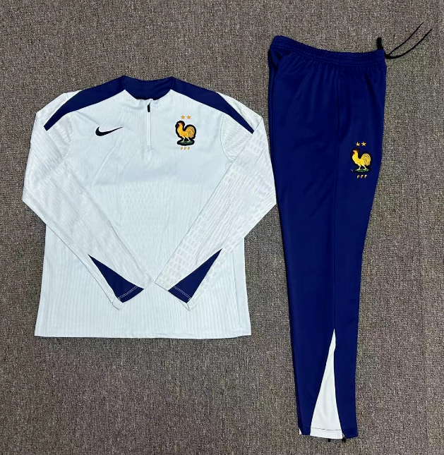24-25 France kids long-sleeved half-pull training suit kit: Ajax 24-25 Home Stadium Jersey - Fans Version : Adidas luxuryfootballshirts.com: https://www.luxuryfootballshirts.com/