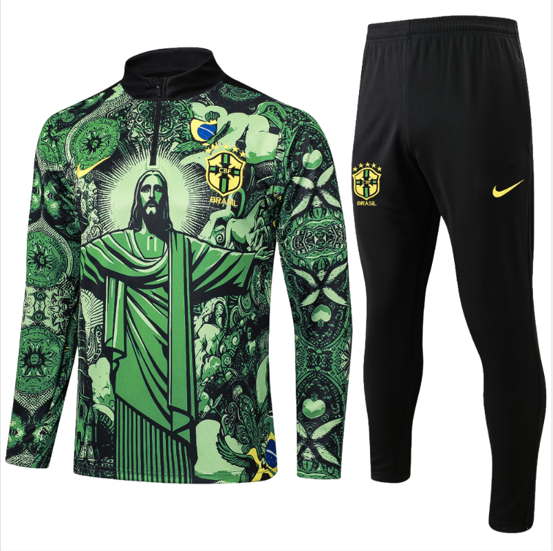 24-25 Brazil kids long-sleeved half-pull training suit kit: Ajax 24-25 Home Stadium Jersey - Fans Version : Adidas luxuryfootballshirts.com: https://www.luxuryfootballshirts.com/