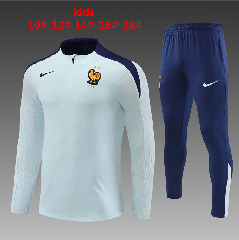 24-25 France kids long-sleeved half-pull training suit kit: Ajax 24-25 Home Stadium Jersey - Fans Version : Adidas luxuryfootballshirts.com: https://www.luxuryfootballshirts.com/