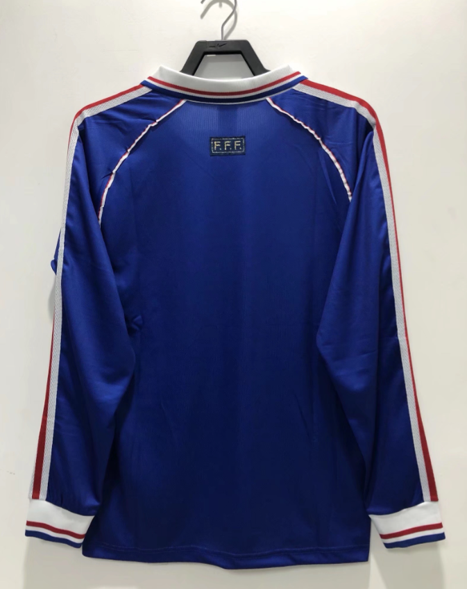 1998 long sleeves France Home soccer jersey-Retro version: Ajax 24-25 Home Stadium Jersey - Fans Version : Adidas luxuryfootballshirts.com: https://www.luxuryfootballshirts.com/