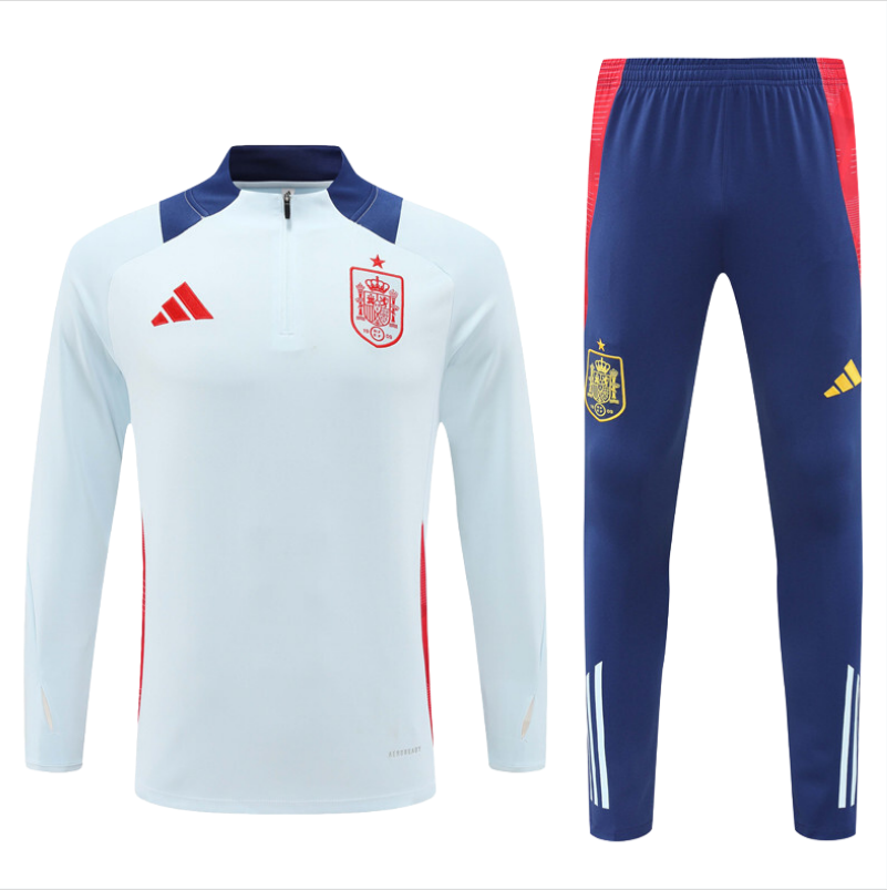 24-25 Spain kids long-sleeved half-pull training suit kit: Ajax 24-25 Home Stadium Jersey - Fans Version : Adidas luxuryfootballshirts.com: https://www.luxuryfootballshirts.com/