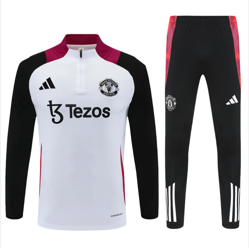 24-25 Manchester United adult long-sleeved half-pull training suit kit: Ajax 24-25 Home Stadium Jersey - Fans Version : Adidas luxuryfootballshirts.com: https://www.luxuryfootballshirts.com/