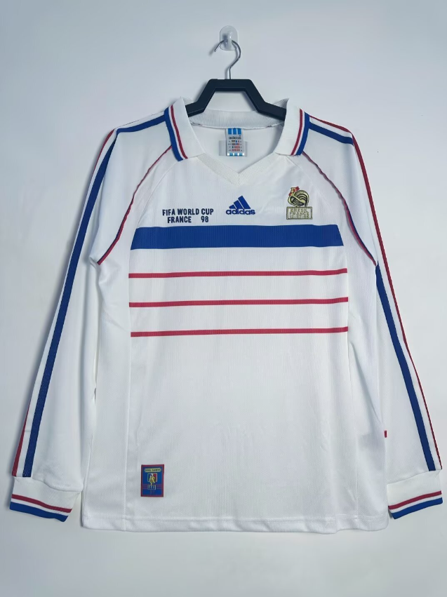 1998 long sleeves France away soccer jersey-Retro version: Ajax 24-25 Home Stadium Jersey - Fans Version : Adidas luxuryfootballshirts.com: https://www.luxuryfootballshirts.com/