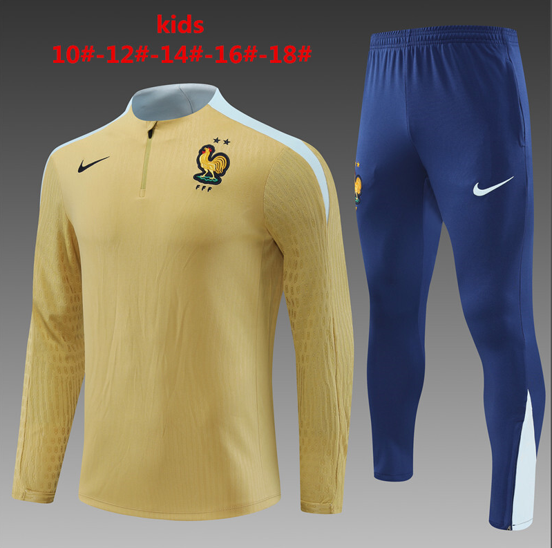 24-25 France kids long-sleeved half-pull training suit kit: Ajax 24-25 Home Stadium Jersey - Fans Version : Adidas luxuryfootballshirts.com: https://www.luxuryfootballshirts.com/