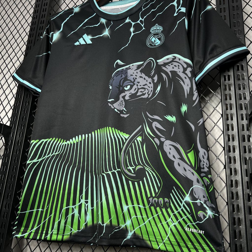 JerseysGala.com | Real Madrid 24-25 Black & Green Leopard Jersey - Fans Version -Customize Name, Number and Patch | Worldwide Shipping