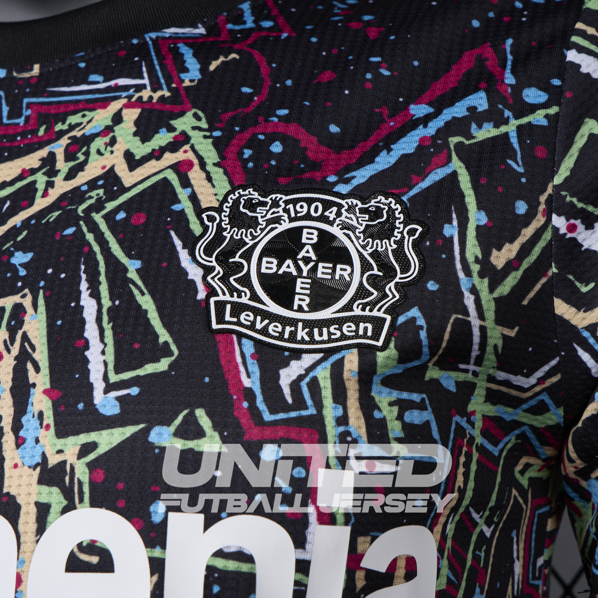 foot-Bayer 04 Leverkusen 24-25 Black Graffiti Special Edition Jersey - Player Version