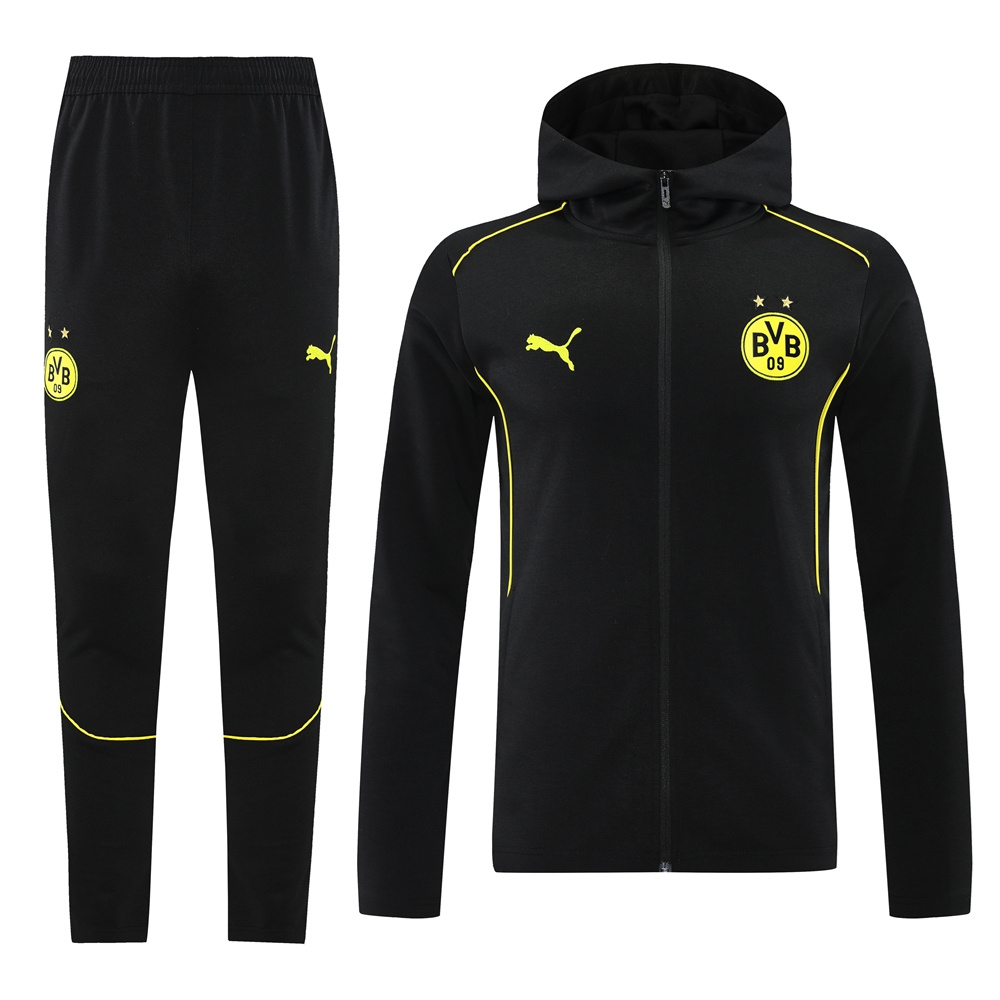 ManixJersey.com | Dortmund 24-25 Training Hoodie Set - Black Hoodie and Pants -Customize Name, Number and Patch | Worldwide Shipping