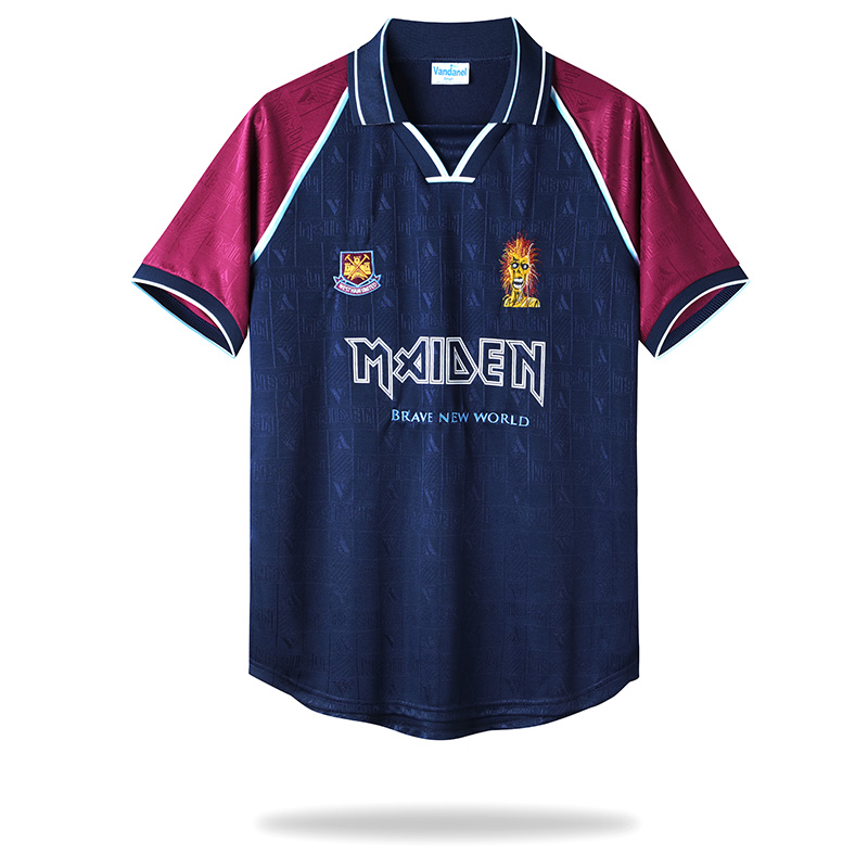 ManixJersey.com | Retro Iron Maiden x West Ham 1999-01 Home Stadium Jersey -Customize Name, Number and Patch | Worldwide Shipping