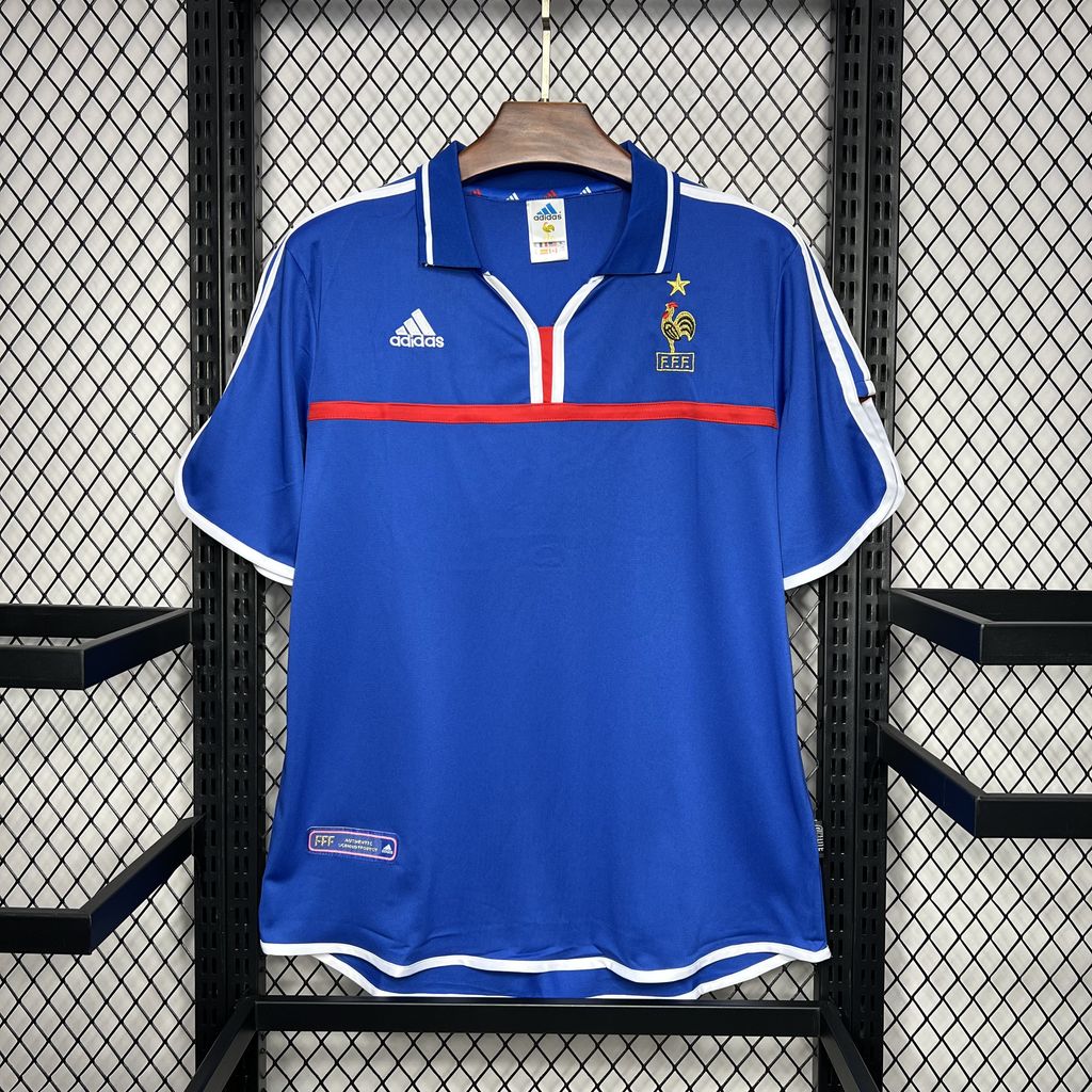 ManixJersey.com | Retro France 2000 Home Stadium Jersey -Customize Name, Number and Patch | Worldwide Shipping