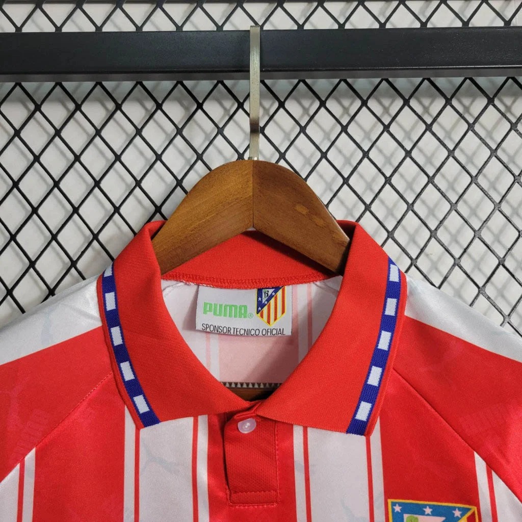 Higojerseys-Retro Atletico Madrid 1994-95 Home Stadium Jersey