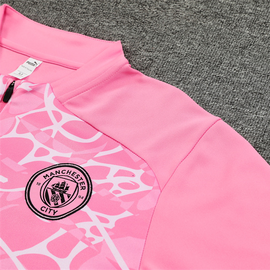 ManixJersey.com | Manchester City 24-25 Kids Long Sleeve Training Set - Pink -Customize Name, Number and Patch | Worldwide Shipping