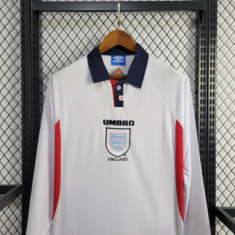 GlobeJersey-Retro England 1998 Home Stadium Long Sleeve Jersey