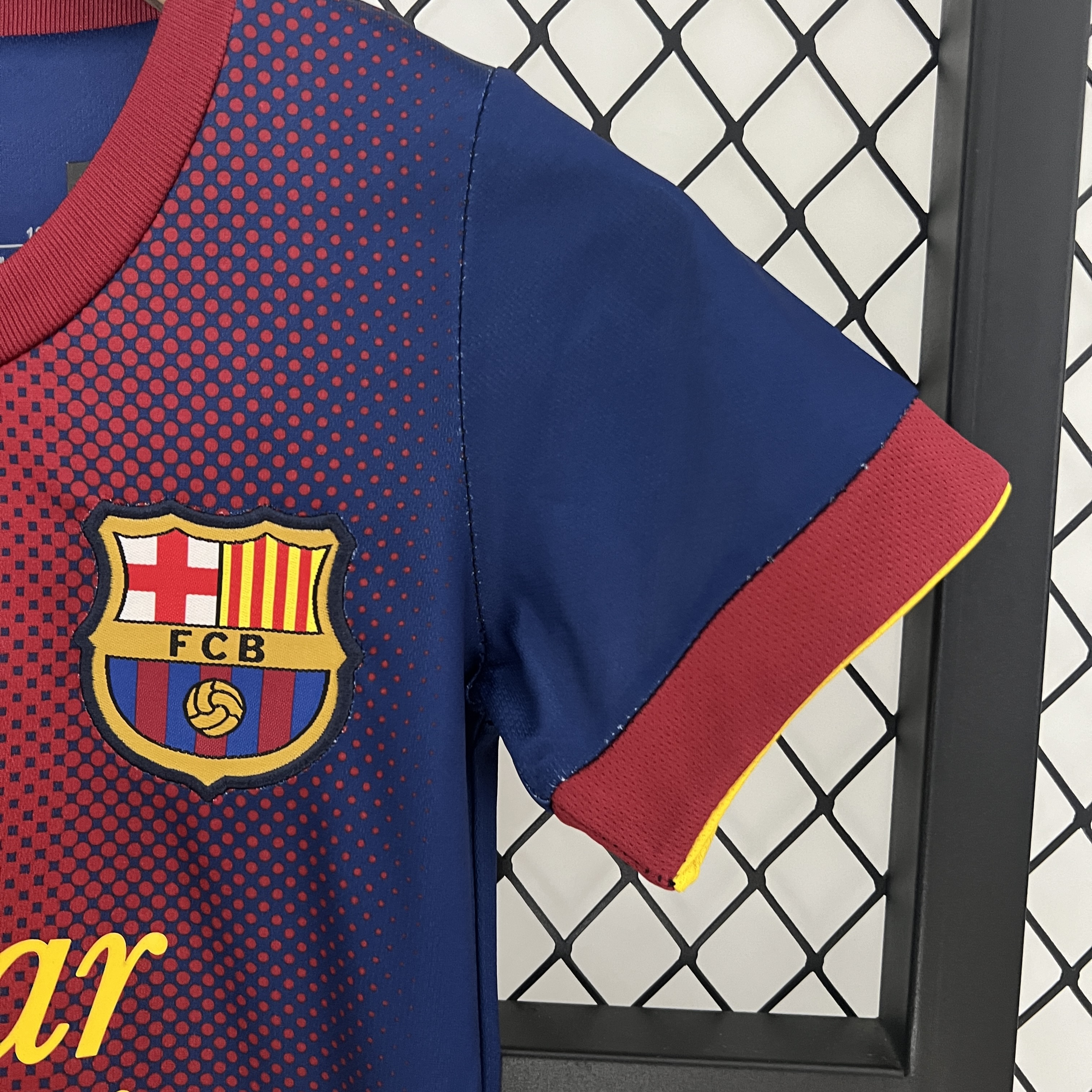 ManixJersey.com | Retro Barcelona 2012-13 Home Stadium Kids Kit -Customize Name, Number and Patch | Worldwide Shipping