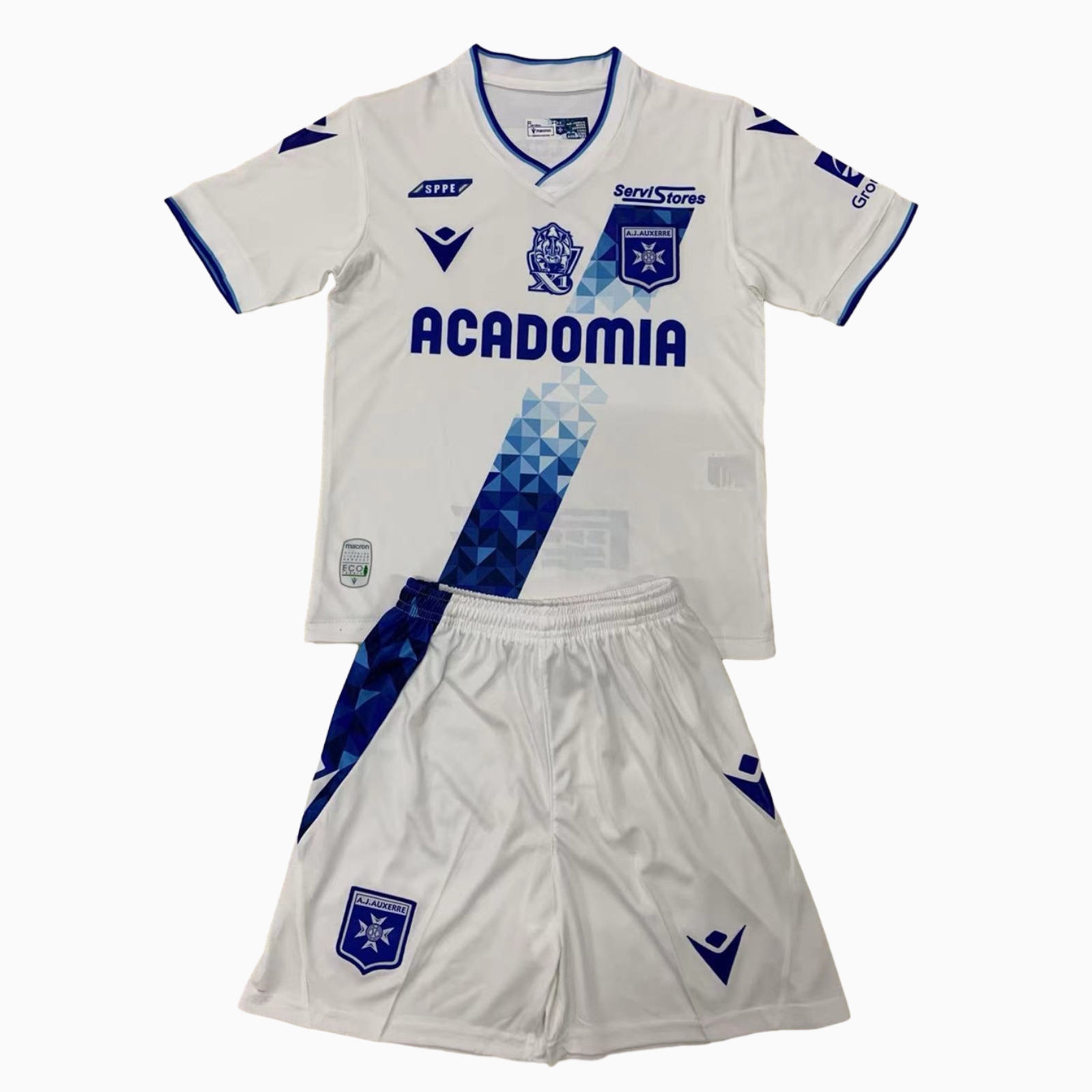 ManixJersey.com | Auxerre 24-25 Home Kids Kit -Customize Name, Number and Patch | Worldwide Shipping