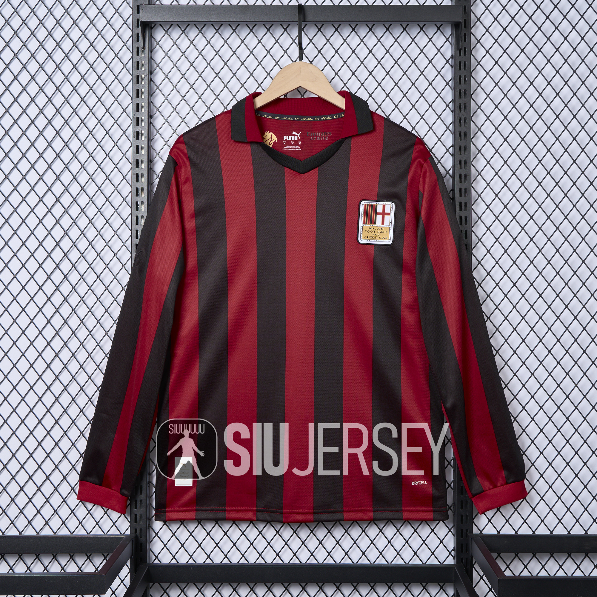 SIUjerseys-AC Milan 24-25 125th Anniversary Long Sleeves Red Jersey - Fans Version