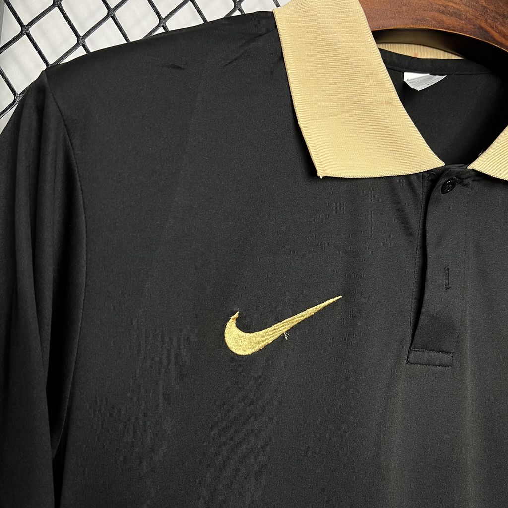 foot-Barcelona 24-25 Black Gold Polo Shirt - Fans Version