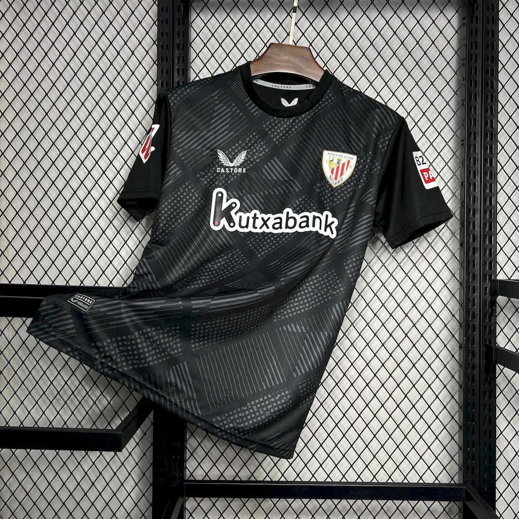 ManixJersey.com | Athletic Bilbao 24-25 Black Goalkeeper Jersey - Fans Version -Customize Name, Number and Patch | Worldwide Shipping