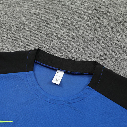 ManixJersey.com | Barcelona 24-25 Short-Sleeve Training Set - Blue and Black -Customize Name, Number and Patch | Worldwide Shipping