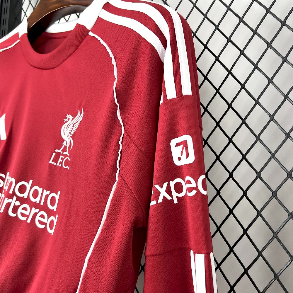 Liverpool 2025/26 Season Home Long-Sleeved Jersey-mysite Custom Football Kit- Nextkits