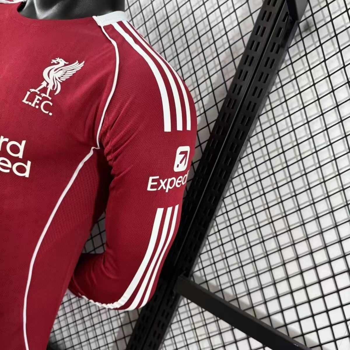Liverpool 2025/26 season home player version long sleeve jersey-mysite Custom Football Kit- Nextkits