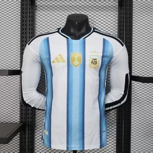 Argentina Home Long Sleeve Player Jersey-mysite Custom Football Kit- Nextkits