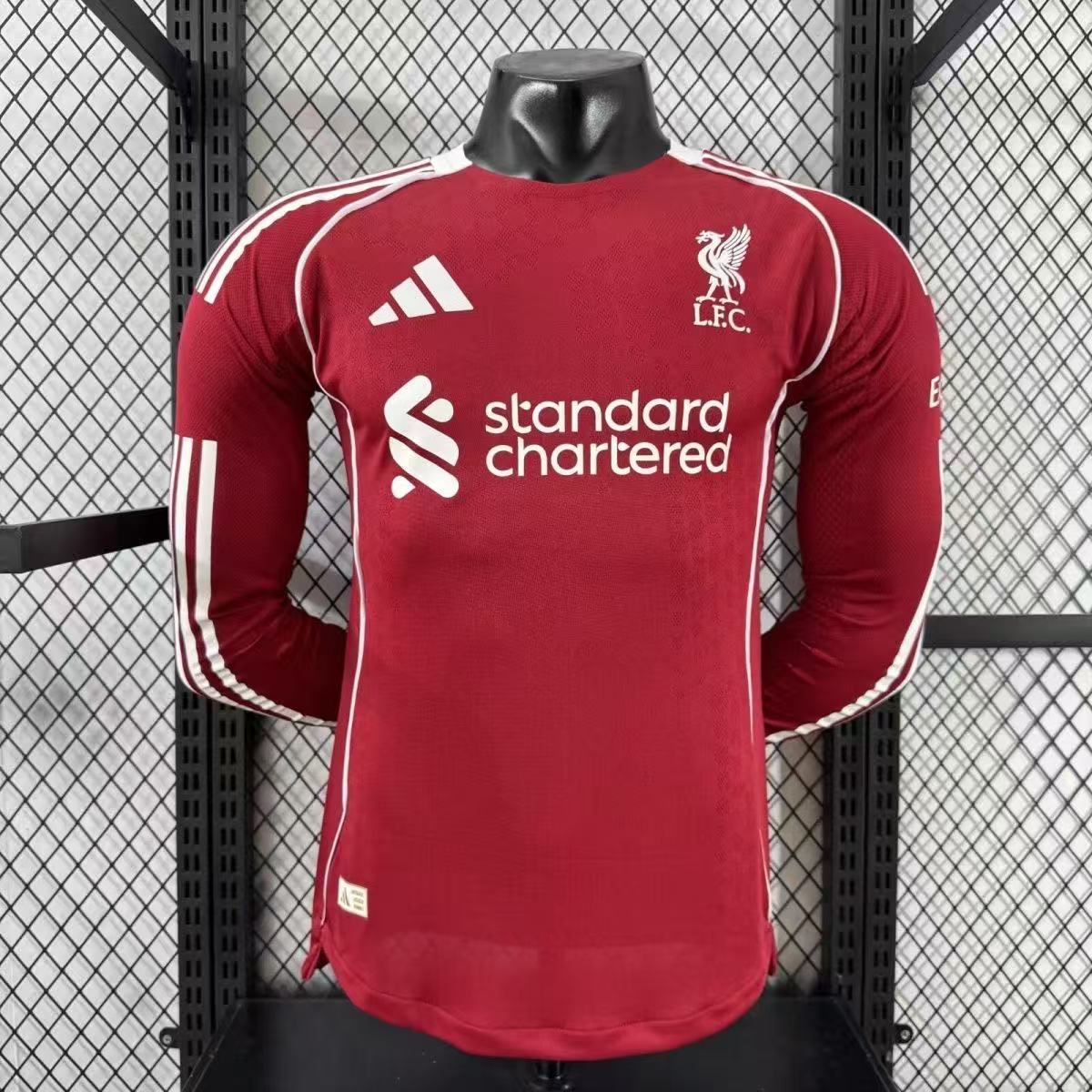 Liverpool 2025/26 season home player version long sleeve jersey-mysite Custom Football Kit- Nextkits